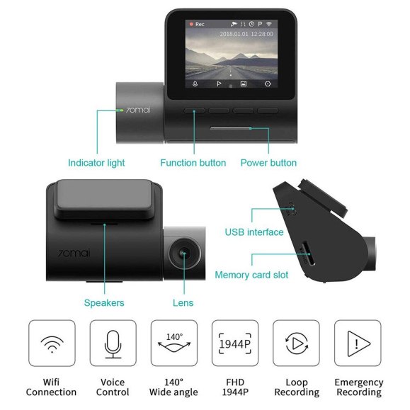 מצלמת רכב דגם  XIAOMI 70mai Dash Cam Pro